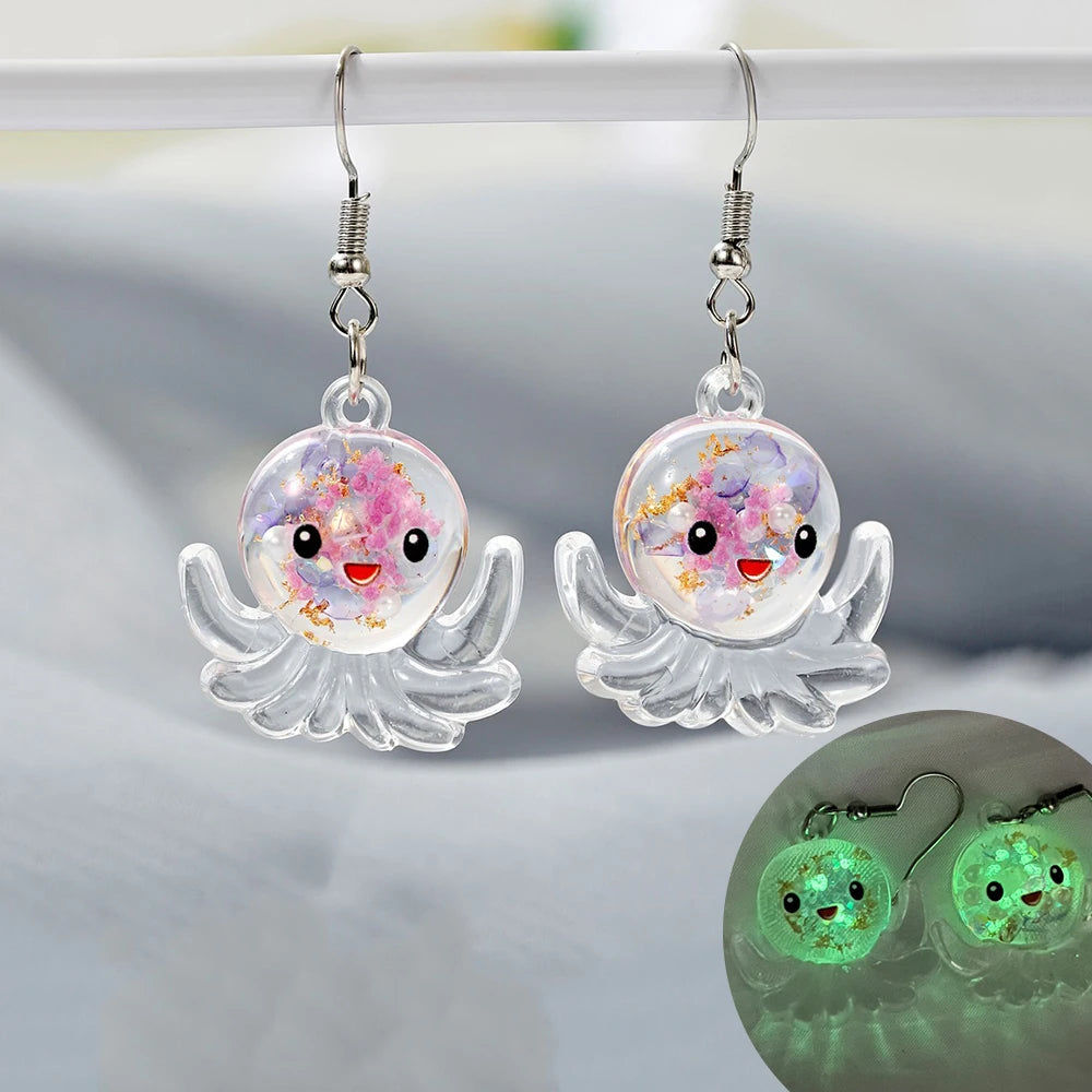 Ghost in Bottle Earrings Glow in the Dark.