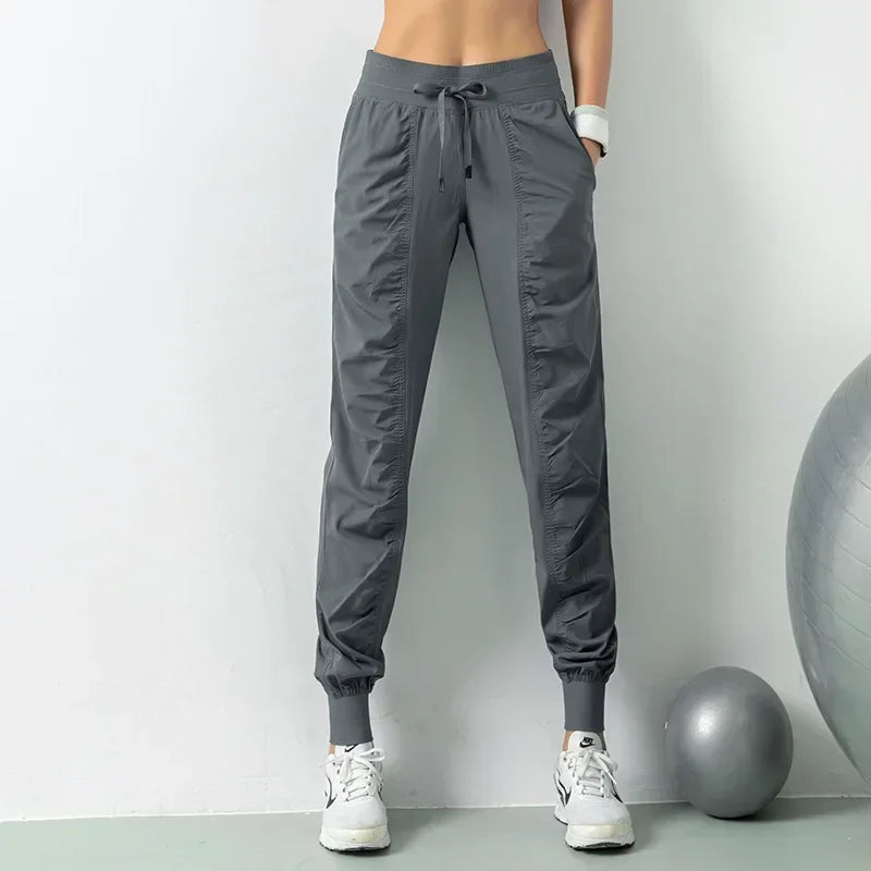 Quick Dry Fabric Drawstring Running Sport Joggers Pants.