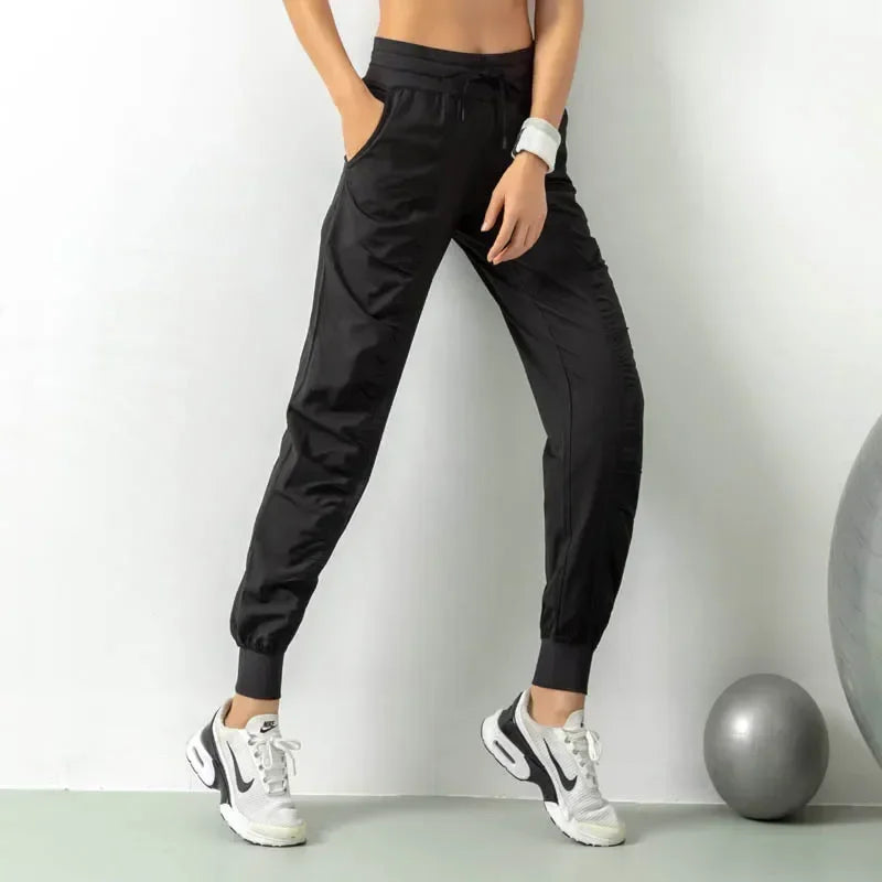 Quick Dry Fabric Drawstring Running Sport Joggers Pants.